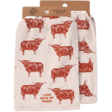 Primitives by Kathy Primitives by Kathy - Cows Make Me Happy Kitchen Towel